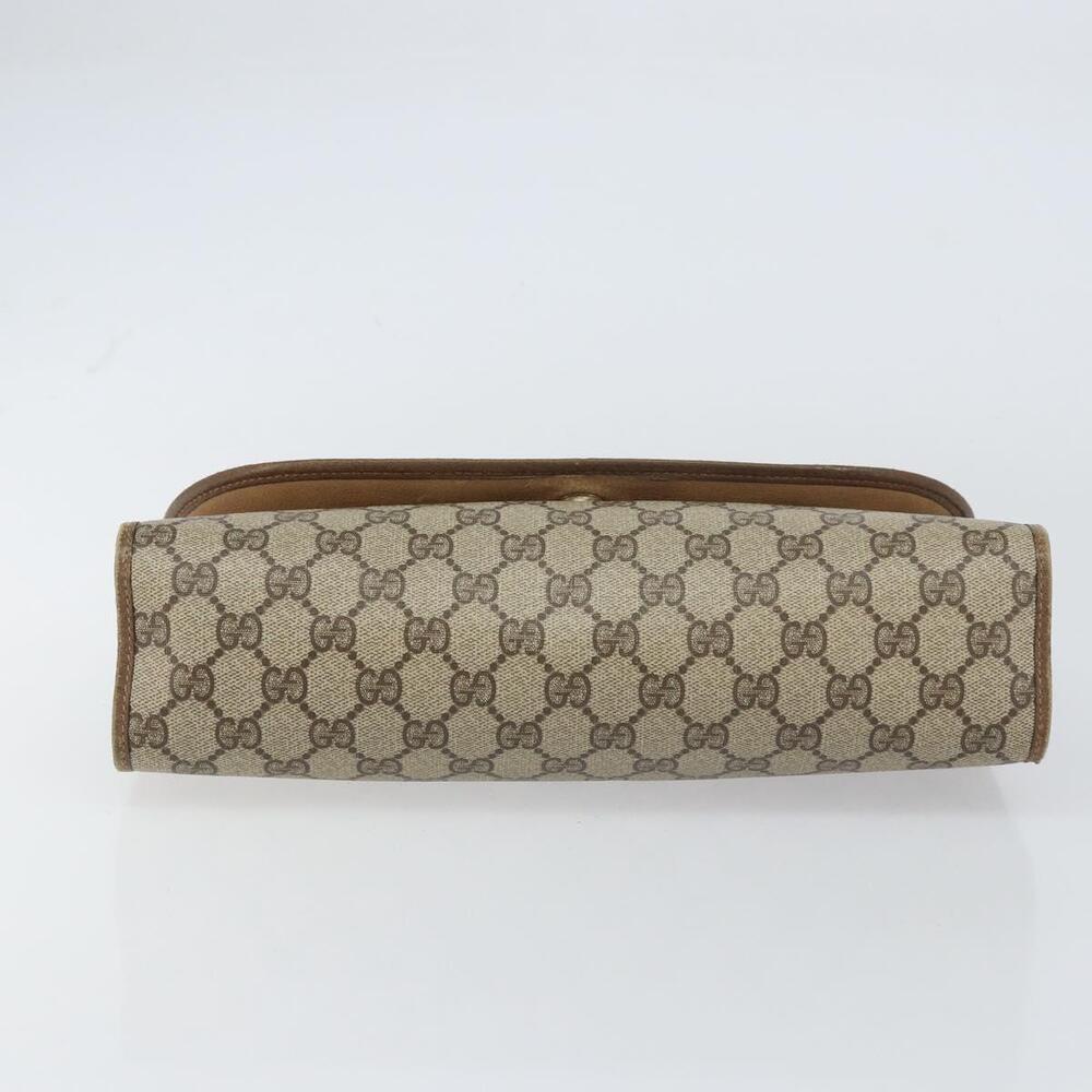 GUCCI GG Supreme Web Sherry Line Clutch Bag PVC Beige Gold 89 01 031 Auth 156430 - Picture 6 of 16